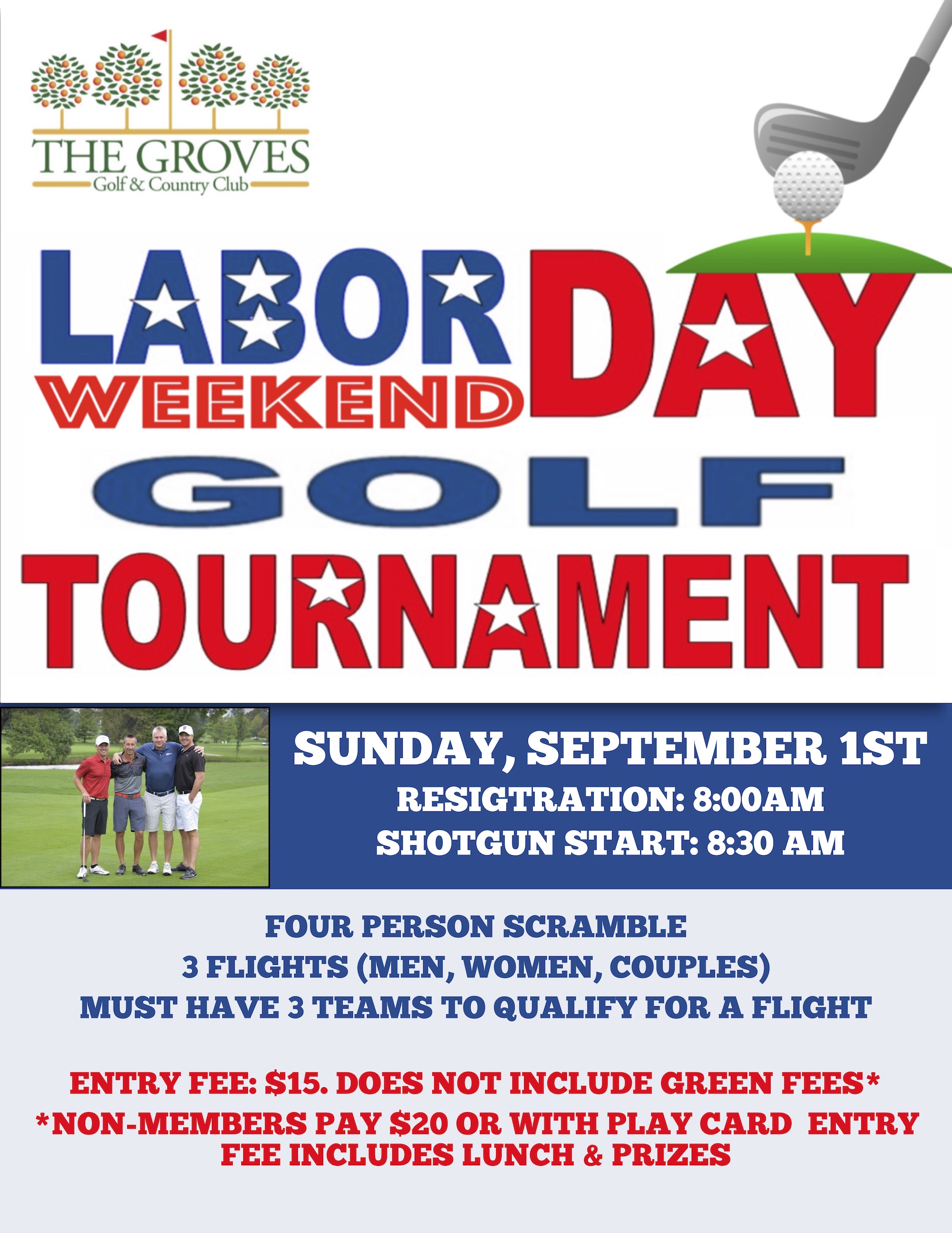 Labor Day Weekend Tournament The Groves Golf and Country Club